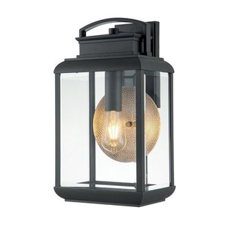 Netlighting Quoizel Byron Outdoor Wall Lantern Graphite with Pewter Reflector IP44 in Grey