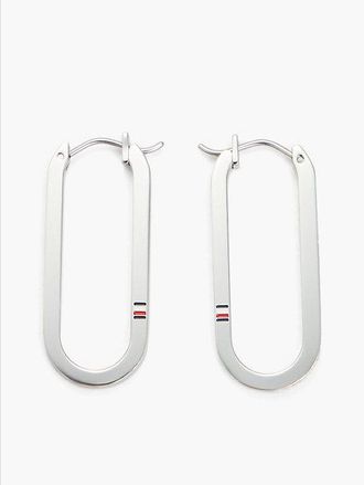 Tommy Hilfiger Stainless Steel Dog Tag Earrings