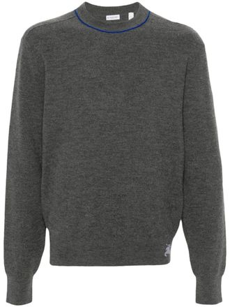 Burberry Equestrian Knight gebreide trui met intarsia - Grijs