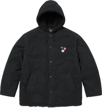 SUPREME FW25 x Number (N)ine Faux Shearling Hooded Coat Black FW25J49-BLACK