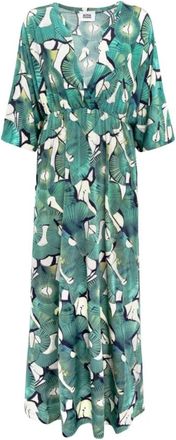 Alpha Studio Elegante Jurk - Dames - Maxi kleedjes - Groen - L - Kleedjes