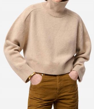 Vanessa Bruno Ballerine Soft Knit Sweater In Taupe/ecru