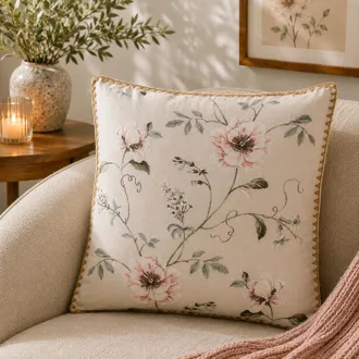 KASANOVA Cuscino divano beige 45x45 cm fiori