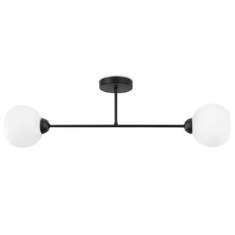 OEM L&aacute;mpara De Techo Asturia Negra 2 Pantallas Planas Blancas E27