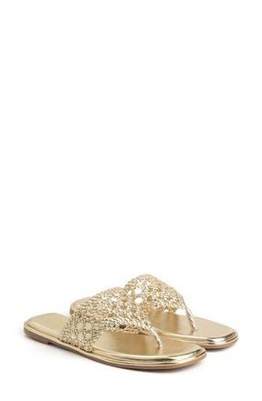 New York & Company Phillipa Woven Slide Sandal in Gold at Nordstrom Rack, Size 8
