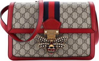 Gucci Queen Margaret Shoulder Bag GG Coated Canvas Medium crossbody bag - Bruin