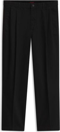 HUGO BOSS Relaxed-fit jeans in black rigid denim with tailoring-inspired details