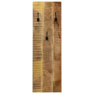 Berkfield Home Wall-mounted Coat Racks 2 pcs Solid Mango Wood 36x110x3 cm in Brown | Size: 36 x 110 x 3 cm