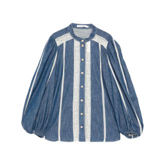 Zimmermann Blouses, female, Blue, Size: S Awaken Denim Shirt