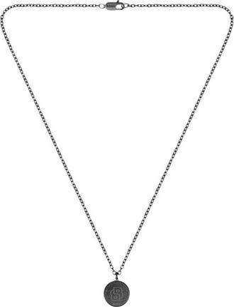 BOSS Black-plated necklace with Double B monogram medallion