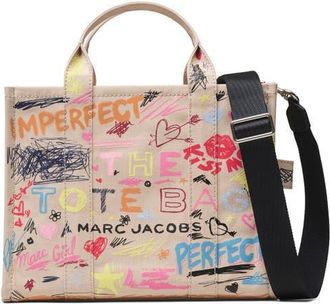 Marc Jacobs The Punk Scribble Medium Canvas Tote Bag in Beige Multi at Nordstrom