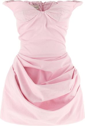 Magda Butrym Pink Off Shoulder Mini Dress