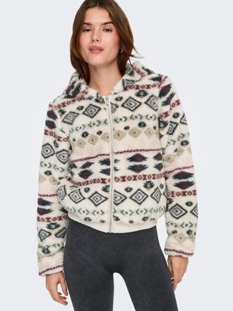 Only Outdoorjacke ONLY ONLANNA CONTACT AOP HOOD JACKET OTW CS, Damen, Gr. XL, pumice stone aop:aztec balsam gr&uuml;n, Web, Obermaterial: 100% Polyester, bedruc