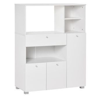 HOMCOM Aparador auxiliar para microondas 90x40x120 cm blanco