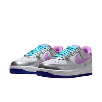 Nike Womens Air Force 1 07 All-Star Pairs Shoes In Chrome/fuchsia Glow-Pure Platinum
