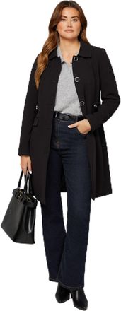 Wallis Double Crepe Pea Coat, 12, black