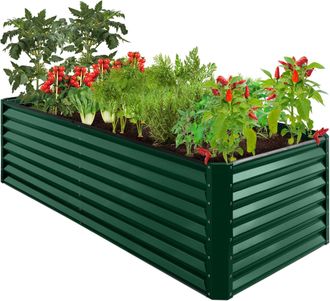 Best Choice Products 8x4x2ft Outdoor Metal Raised Garden Bed for Vegetables Flowers Herbs