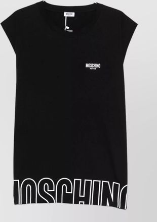 Moschino sleeveless crew neck t shirt straight hem