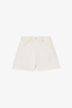 Ganni White Shorts in Denim - Size 24W/33L Organic Cotton