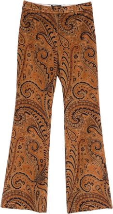 Etro paisley-pattern corduroy trousers - Brown