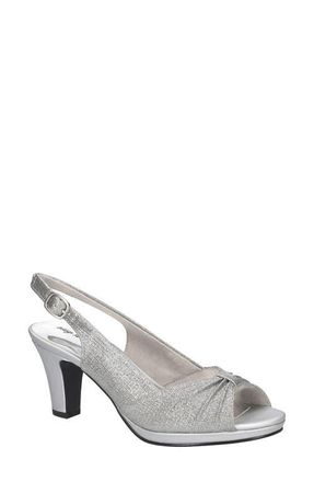Easy Street Saturn Slingback Sandal in Silver Sparkle at Nordstrom, Size 8.5