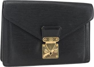 Louis Vuitton Pre-owned Leather Clutch - Dames - Vintage Clutch - Zwart - ONE Size - Leer - Vintage