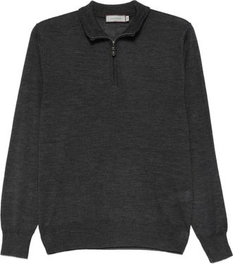 Canali Maglione in lana con zip - Grigio