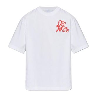 Off-white T-Shirts, male, White, Size: 3XL Logo Print T-Shirt