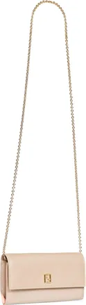 Fendi Womens Wallet On Chain Continental Ff Taupe Leather Calf Bag