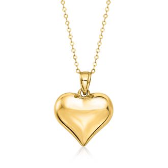 Canaria Canaria 10kt Yellow Gold Puffed Heart Pendant Necklace