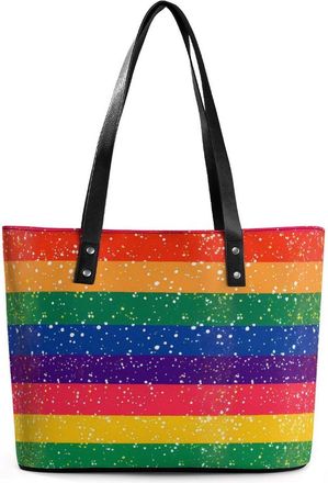 Generic Rainbow Flag Gay Tote Bags for Women Cute Shoulder Purses Handbags