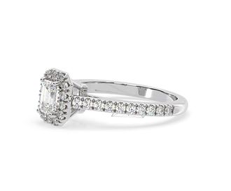 The Diamond Store Annabelle Lab Diamond Halo Engagement Ring 18K White Gold 1ct F/VS1