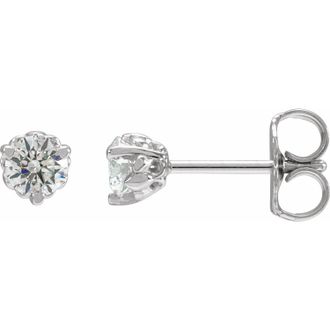 Diamond2Deal 1/3ct Lab-Grown Diamond Fleur-de-Lis Earrings Clarity SI, Color G-H, 14k Gold