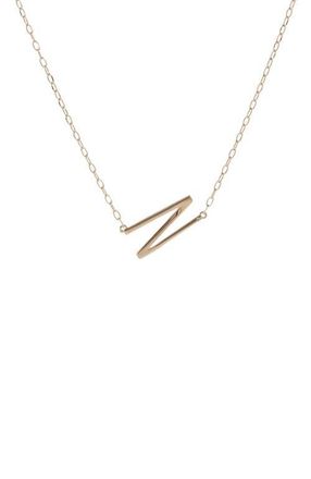 Alex and Ani Gold Elongated Initial Pendant Necklace in Gold - N at Nordstrom