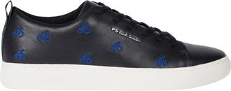 Paul Smith Geborduurde Leren Sneakers voor Fietsers - Heren - Sneakers - Zwart - 40 EU - Leer - Schoenen