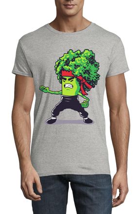 Generic Broccoli Funny Brocco Lee Parody Mens Crew Neck T-Shirt Gray X-Large