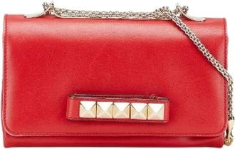 Valentino Pre-owned Cross Body Bags, female, Red, Size: ONE SIZE Pre-owned Leather Cross Body Bag