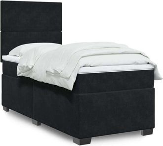 vidaXL Vidaxl - Cama Box Spring Con Colch&oacute;n Terciopelo Negro 90x200 Cm