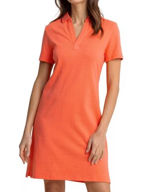 Southern Tide Demi Solid Short Sleeve Polo Dress In Sunset Coral