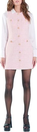 endless rose Sleeveless Metallic Tweed Minidress in Pink at Nordstrom, Size Medium