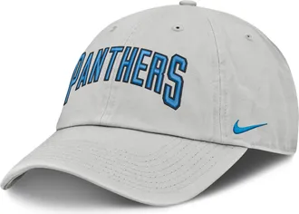 Nike Carolina Panthers Primetime Club Arched Nike Mens NFL Adjustable Hat in Grey | NF020BB9D-BYX