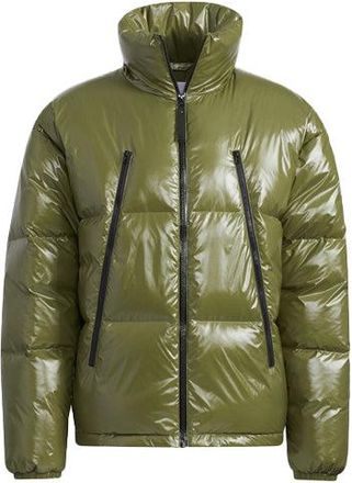 adidas originals Stand Collar Solid Color Sports Down Jacket Green H66014