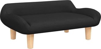 vidaXL Sof&aacute; Para Ni&ntilde;os De Tela Negro 70x40x24 Cm Vidaxl