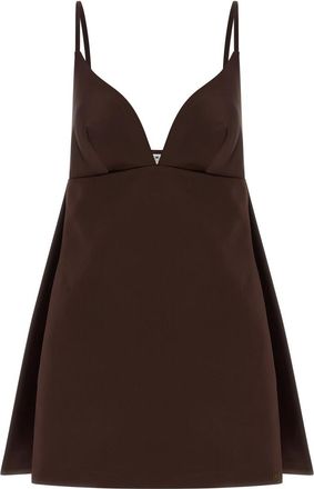 Elisabetta Franchi Brown Duchesse dress