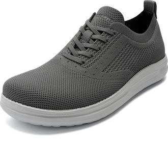 Itazero Mens Wide Toe Box Mesh Walking Shoes Wide Width Arch Support Plantar Fasciitis Insole, gray, 13 UK