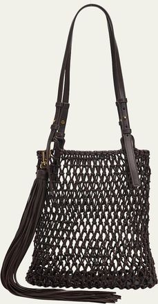 Michael Kors Loli Cotton Macrame Shoulder Bag