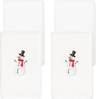 Linum Home Textiles Snowman Hand Towel Set (Set Of 4)