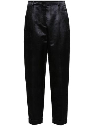 Giorgio Armani houndstooth-pattern trousers - women - Polyamide/Virgin Wool - 38 - Black