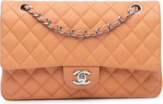 Chanel Pre-owned Womens Classic Flap Bag Shoulder Chain - Beige Leather - One Size