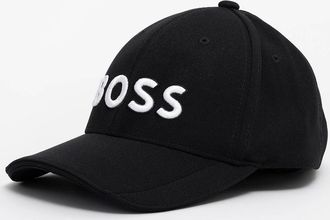 HUGO BOSS Mens BOSS Green Knitted Six-Panel Cap with Embroidered Logo - Black 006 - Size: ONE size